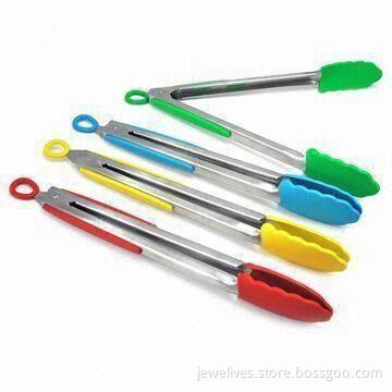 13.7-inch Food Grade SS Kitchen Tongs, Covered with Silicone, Silicon Utensils